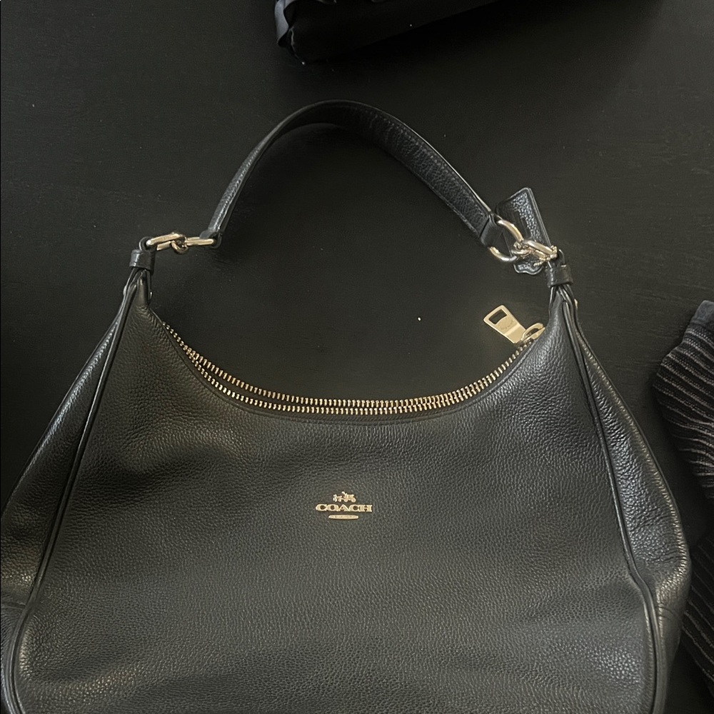 Coach Black Leather Hobo Bag